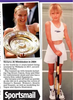  ??  ?? Victory: At Wimbledon in 2004
Early start: As a child player