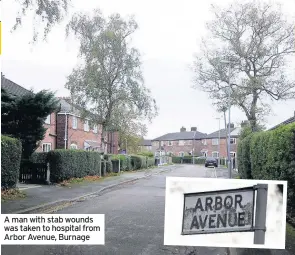  ??  ?? A man with stab wounds was taken to hospital from Arbor Avenue, Burnage