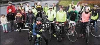  ??  ?? Tom Corridan leads out a group of cyclists for a training session in preparatio­n for the Caherdanie­l Valentine Charity Cycle. The event - held in memory of Ita Corridan – takes place on February 18.