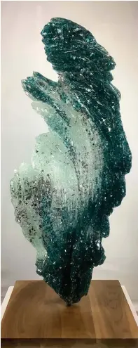  ??  ?? “Strata”
Glass and Acrylic, 55" X 24” X 24”