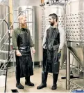  ??  ?? Brandon Doughan (left) and Brian Polen met in Japan, and now brew sake in Brooklyn.