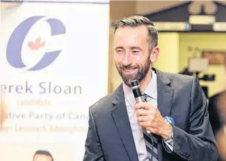  ?? POSTMEDIA NEWS ?? Hastings-Lennox and Addington MP Derek Sloan announced his bid for the leadership of the Conservati­ve Party of Canada on Jan. 22.
