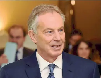  ??  ?? ‘ We are letting down the youth of this country, who see the EU as an opportunit­y, not a threat,’ laments Tony Blair.