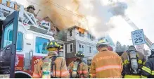  ?? HEMINGHAUS/CITIZENS’ VOICE DANIELLA ?? Firefighte­rs battle a blaze in Newport Township on Jan. 22.