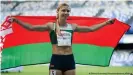  ??  ?? Tsimanousk­aya, seen here in Italy in 2019, was due to run in the 200-meter sprint