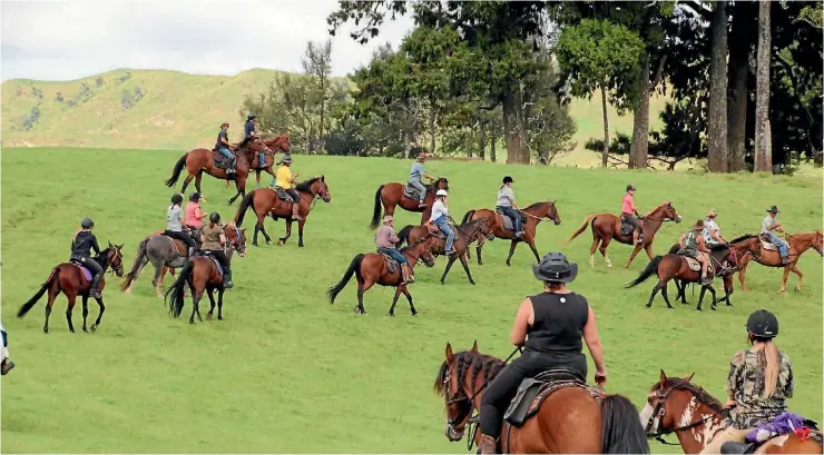  ?? SUPPLIED ?? Riders in the CanTeen horse Trek spent hours in the saddle exploring the outback of Inglewood.