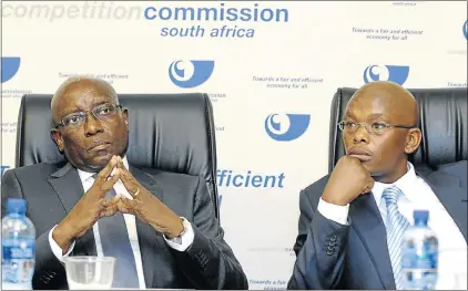  ?? Picture: RUSSELL ROBERTS ?? The Competitio­n Commission chairman, former chief justice Sandile Ngcobo, and commission­er Tembinkosi Bonakele. The ANC is proposing that anti-competitiv­e practices be uprooted.