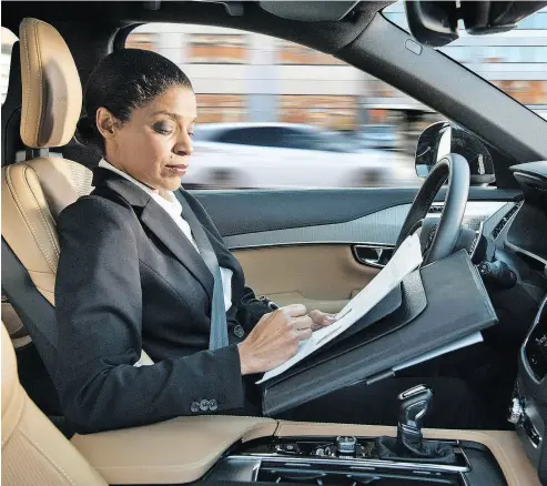  ?? VOLVO ?? According to research firm IPSOS, very few of us will use time in our autonomous cars to work.