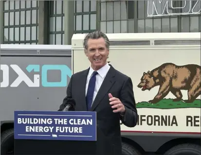  ?? ADAM BEAM — THE ASSOCIATED PRESS ?? Gov. Gavin Newsom, shown on Thursday Richmond, is undoubtedl­y correct in characteri­zing California's income tax as progressiv­e..