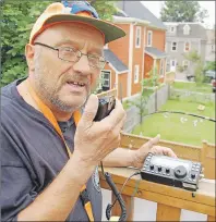  ?? JIM DAY/THE GUARDIAN ?? Eberhard Rizakowitz of Berlin, Germany, has his ham radio set up on the deck of the Aloha Tourist Home in Charlottet­own. Rizakowitz is a world traveller drawn to exploring.