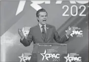  ?? Ap-stephen M. Dowell ?? This Feb. 26 photo shows U.S. Rep. Matt Gaetz, R-florida, speaking at CPAC at the Hyatt Regency in Orlando, Fla.