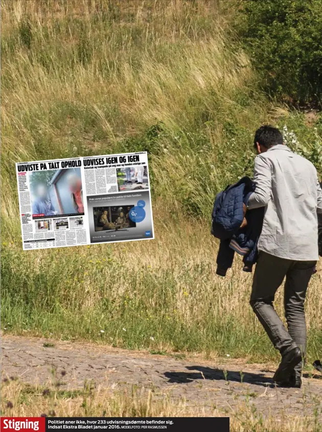  ??  ?? Stigning Politiet aner ikke, hvor 233 udvisnings­dømte befinder sig. Indsat Ekstra Bladet januar 2016.