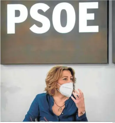  ?? EFE ?? La secretaria general del PSOE-A, Susana Díaz, en la reunión de la Comisión Ejecutiva Regional, en Sevilla.