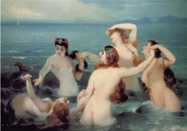  ??  ?? Las Sirenas Pintura al óleo de Charles Edouard Boutibonne.