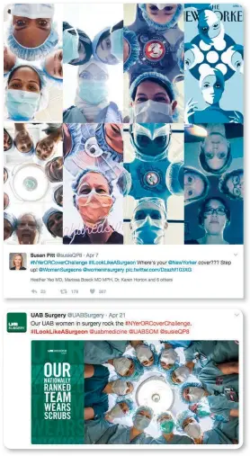  ??  ?? The surgical selfies have come from all around the United States. Top to bottom, from the University of Wisconsin, the University of Alabama Birmingham and Oregon Health and Science University.