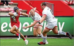  ??  ?? Cheslin Kolbe contre Ulster, en quart de finale de Coupe d’europe, dimanche.