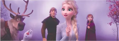  ?? DISNEY ?? Elsa and the rest of the gang return for Frozen II, an animated movie that will likely dominate the box office until the end of the year.