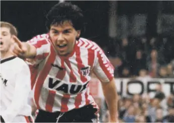  ??  ?? Former profession­al footballer Kieron Brady in the early 1990s during his Sunderland career.