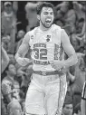  ?? AP/BRANDON DILL ?? North Carolina forward Luke Maye sent the Tar Heels to the Final Four with a game-winning basket against Kentucky in the South Regional Final last week, but an academic probe by the NCAA that initially began in 2010 has yet to reach a conclusion and...