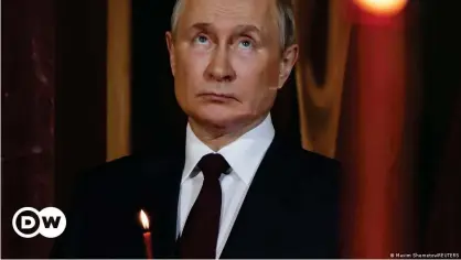  ?? ?? Russian President Vladimir Putin appeared weak at an Easter mass April 23