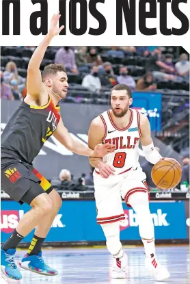  ?? / FOTO: AFP ?? Zach LaVine fue el encargado de liderar la victoria con 25 puntos con el apoyo de Nikola Vucevic para el triunfo de los Bulls.