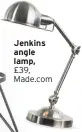  ??  ?? Jenkins angle lamp, £39, Made.com