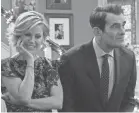  ?? BYRON COHEN/ABC ?? “Modern Family” stars Julie Bowen and Ty Burrell. The show ends April 8.