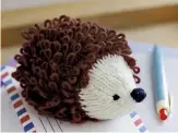  ??  ?? Mr Snuffle’s spikes are made by using your thumb to create loopy stitches.