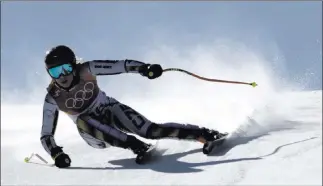  ?? Luca Bruno ?? The Associated Press Ester Ledecka of the Czech Republic competes in the women’s super-g at the Winter Olympics.