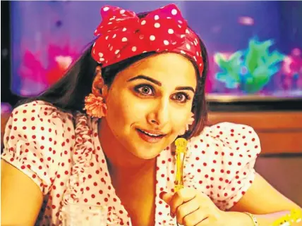  ?? Ghanchakka­r ?? NO PUSHOVER: Vidya Balan may look friendly but she plays a strong and fiery Punjabi housewife in Rajkumar Gupta’s quirky new entertaine­r,