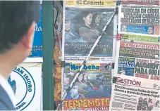  ??  ?? PUBLICACIO­NES. La detención de Keiko, hija del expresiden­te Fujimori, fue portada en todos los diarios peruanos.