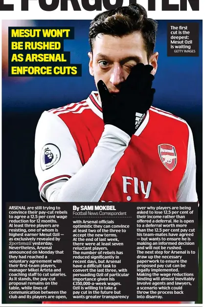  ?? GETTY IMAGES ?? The first cut is the deepest: Mesut Ozil is waiting