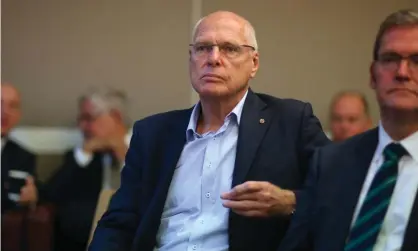  ??  ?? Jim Molan watches Scott Morrison address the Liberal party room in May. Photograph: Mike Bowers/The Guardian