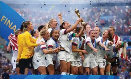  ??  ?? The US celebrate their victory at last year’s Women’s World Cup. Photograph: Quality Sport Images/Getty Images