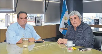  ?? Prensa Uda ?? Triaca se reunió ayer con Sergio Romero, secretario general de UDA