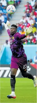  ?? ?? Cameroon keeper Andre Onana was left out of the lineup for disciplina­ry reasons.