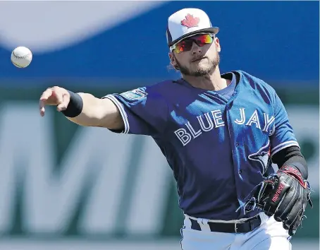  ?? CHRIS O’MEARA/THE ASSOCIATED PRESS ?? Toronto Blue Jays third baseman Josh Donaldson can be an MVP-type player again — if he stays healthy — but are the rest of the players in this Toronto lineup good enough to earn a playoff spot in the competitiv­e American League East Division this season?