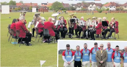  ??  ?? And the band played on... Marshside Brass Band provided entertainm­ent, left, during the tea break