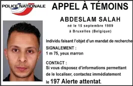  ??  ?? Manhunt: The arrest warrant for ‘dangerous’ Abdeslam Salah