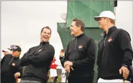  ?? LIPO CHING — STAFF FILE PHOTO ?? Under Dave Righetti’s (second from right) care, Matt Cain (far right) has three World Series wins and the only perfect game in franchise history.