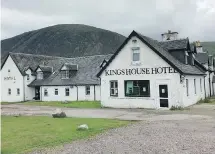  ??  ?? Kings House Hotel in Glencoe is closed for renovation­s, yet it remains a popular resting spot. The hotel, more than 200 years old, offers camping, showers and warm meals to hikers.