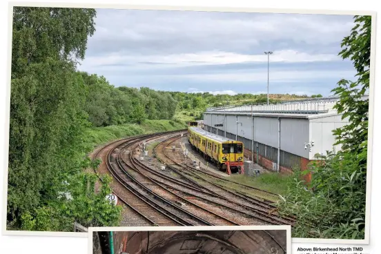  ?? ALAMY ?? Above: Birkenhead North TMD was the base for Merseyrail’s four Class 73s. The three and fourroad sheds now house Merseyrail class 507 and 508 EMUS, which are due to be replaced by new Class 777s being built by Swiss firm Stadler.