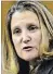  ??  ?? Minister of Foreign Affairs Chrystia Freeland