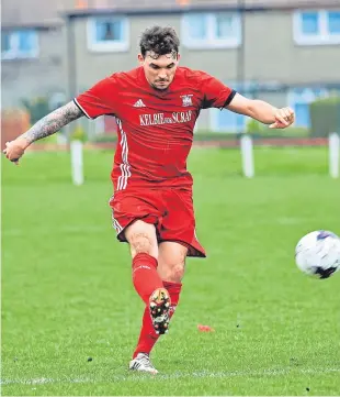  ??  ?? Kevin Milne scored five times in Broughty’s 14-0 win over Coupar Angus.