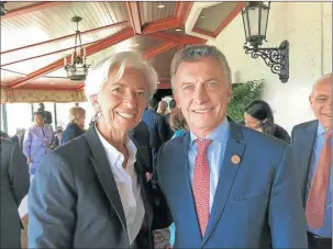  ?? FOTOS :CEDOC PERFIL ?? DE VUELTA. Macri se reunió con Christine Lagarde la semana pasada en Canadá.