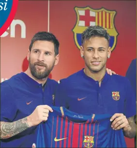  ?? FOTO: EFE ?? Leo Messi y Neymar. Ambos estuvieron presentes en un acto promociona­l en Japón