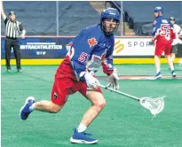  ?? RYAN McCULLOUGH - TORONTO ROCK ?? Jordan McKenna, 21, of Dartmouth made his pro debut with the Toronto Rock of the National Lacrosse League on Feb. 5 as they defeated the host Philadelph­ia Wings 14-7. McKenna is also in his first season with the York Lions university hockey team.