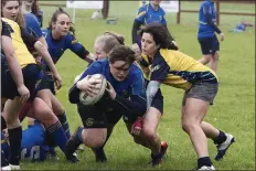  ??  ?? Rathdrum’s Linda Dempsey goes over for a try.