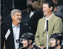  ?? MARK J. TERRILL/THE ASSOCIATED PRESS ?? NHL great Bobby Orr, shown last year with Mario Lemieux, turned 70 on Tuesday. “He was my hero growing up,” says Canadiens head coach Claude Julien.