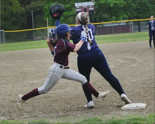  ?? File photo by Ernest A. Brown ?? Since she was 7 years old, Woonsocket senior Lauren Peloquin (5) has spent her spring and summers on the softball field. Peloquin won’t get the chance to play her senior season, but she’s focused on the next phase of her life when she enrolls at UMass- Amherst in the fall.